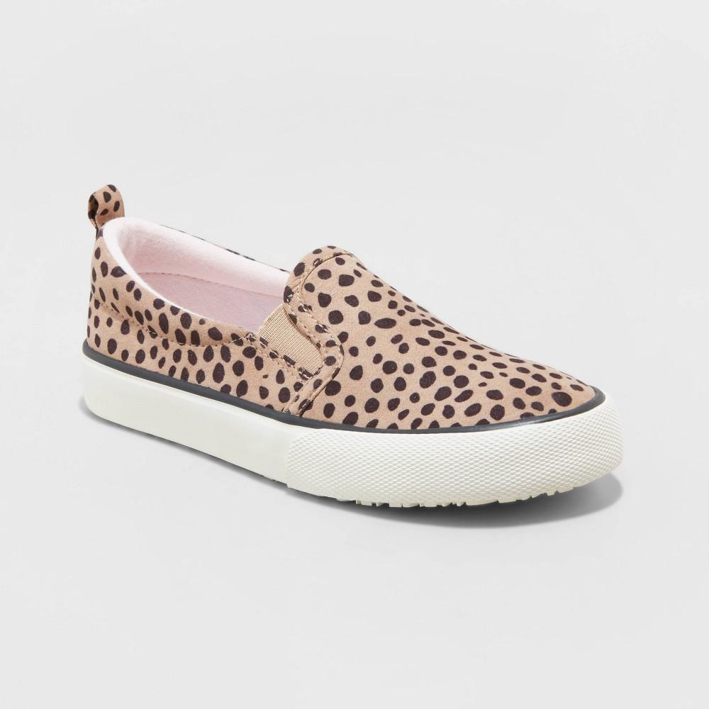 Girls' Sariah Leopard Animal Print Slip-On Sneakers Size 1 - Bellso
